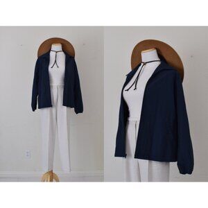 Vintage 90s Navy Nylon/Poly Windbreaker‎ size Small